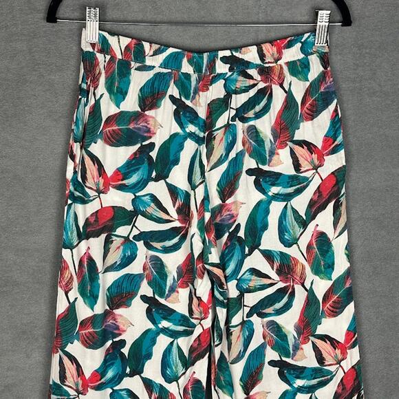 ONIA Pants Women Extra Small White Leaf Mila Cover Up Resort Beach Tropical Boho - Picture 6 of 15